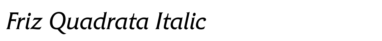Friz Quadrata Italic